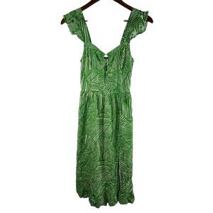 Band of the Free Ruffled Mini Dress Size XS ‎ White  & Green